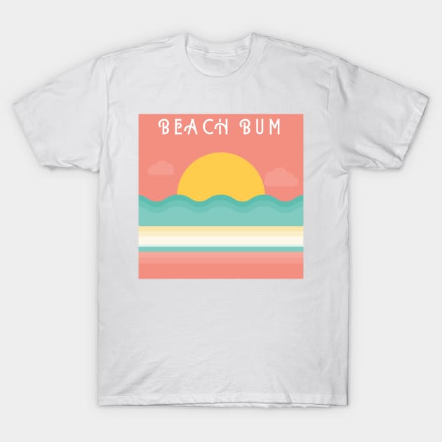 Beach Bum. Retro, Vintage Beach design for the beach lovers out there. T-Shirt by That Cheeky Tee